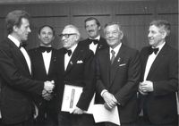 Jubilarenehrung 13. Nov. 1983 Josef Heinen, Hans Karpowitz, Ludwig Nie&szlig;en, Heinz Janowski